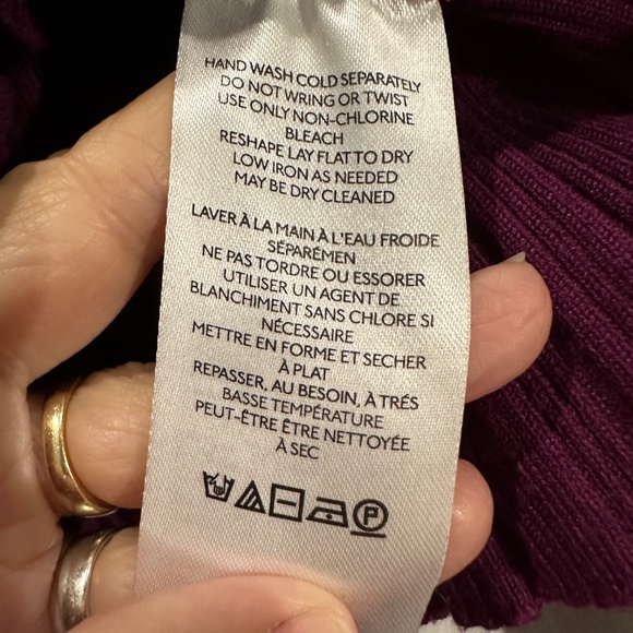 Anthropologie Purple Plum Puff-Sleeve Shimmer Sweater - Picture 12 of 13